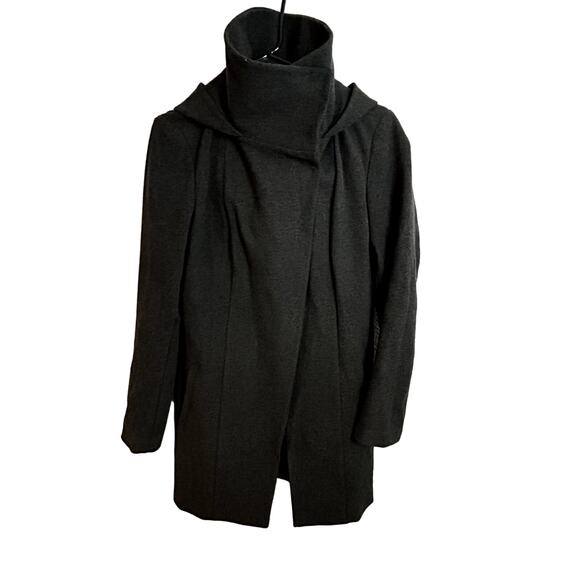 Betabrand by Melissa Fleis All-Day Mock Neck Hooded Stretch Coat Size Medium - Picture 2 of 11